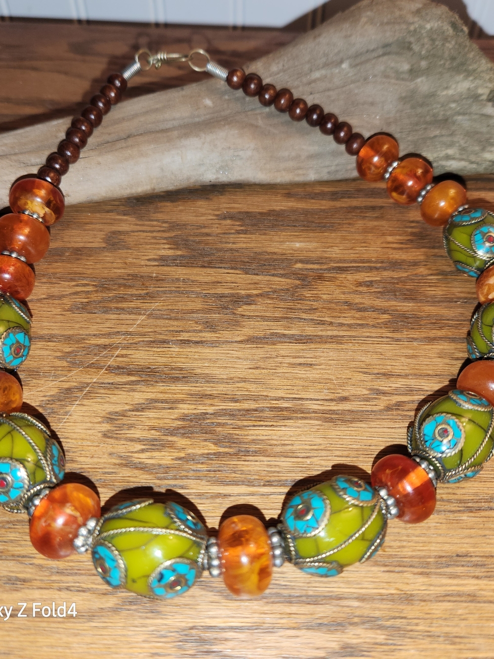 Cloisonné-Style Beaded Necklace
